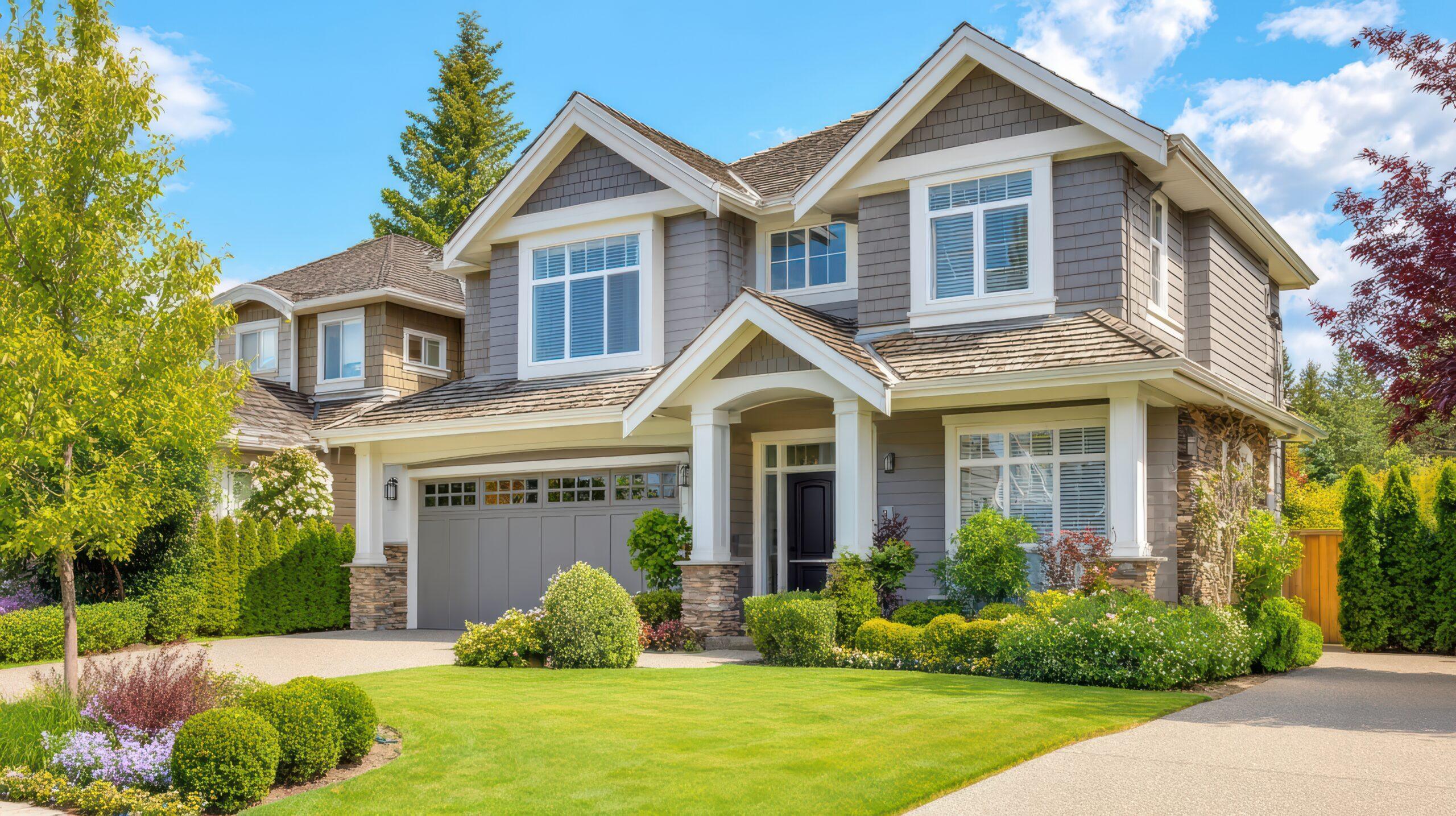Suburban houses in a residential development