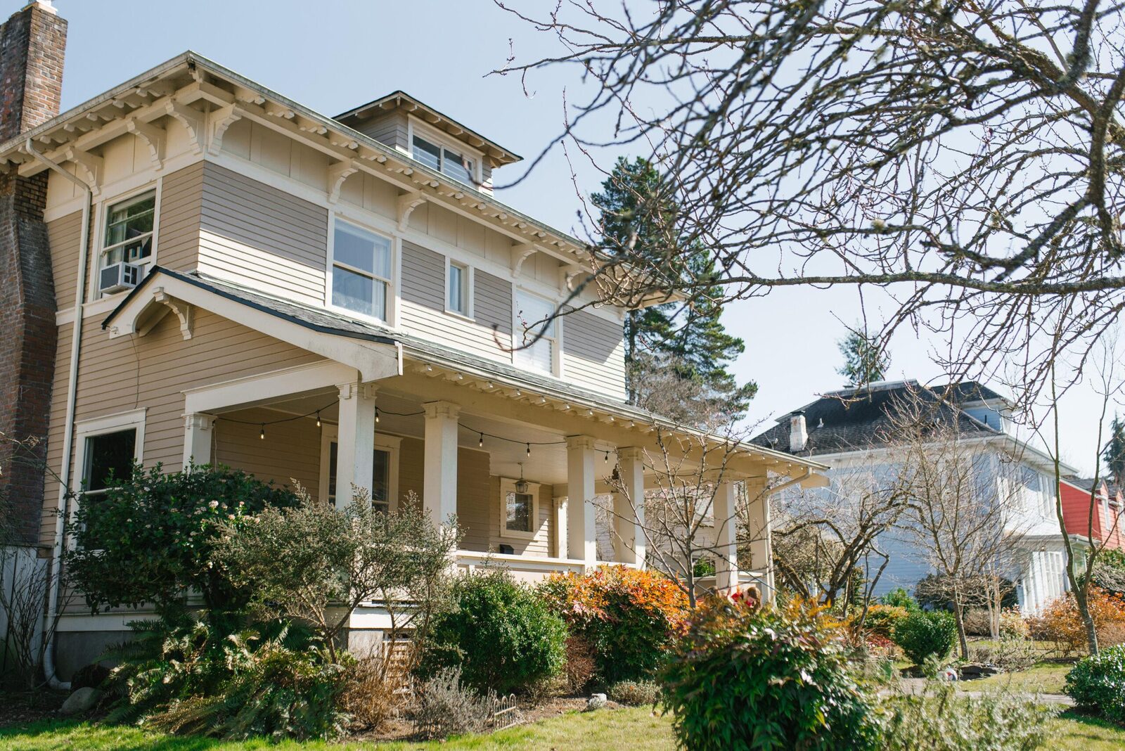 A home on a tree lined street