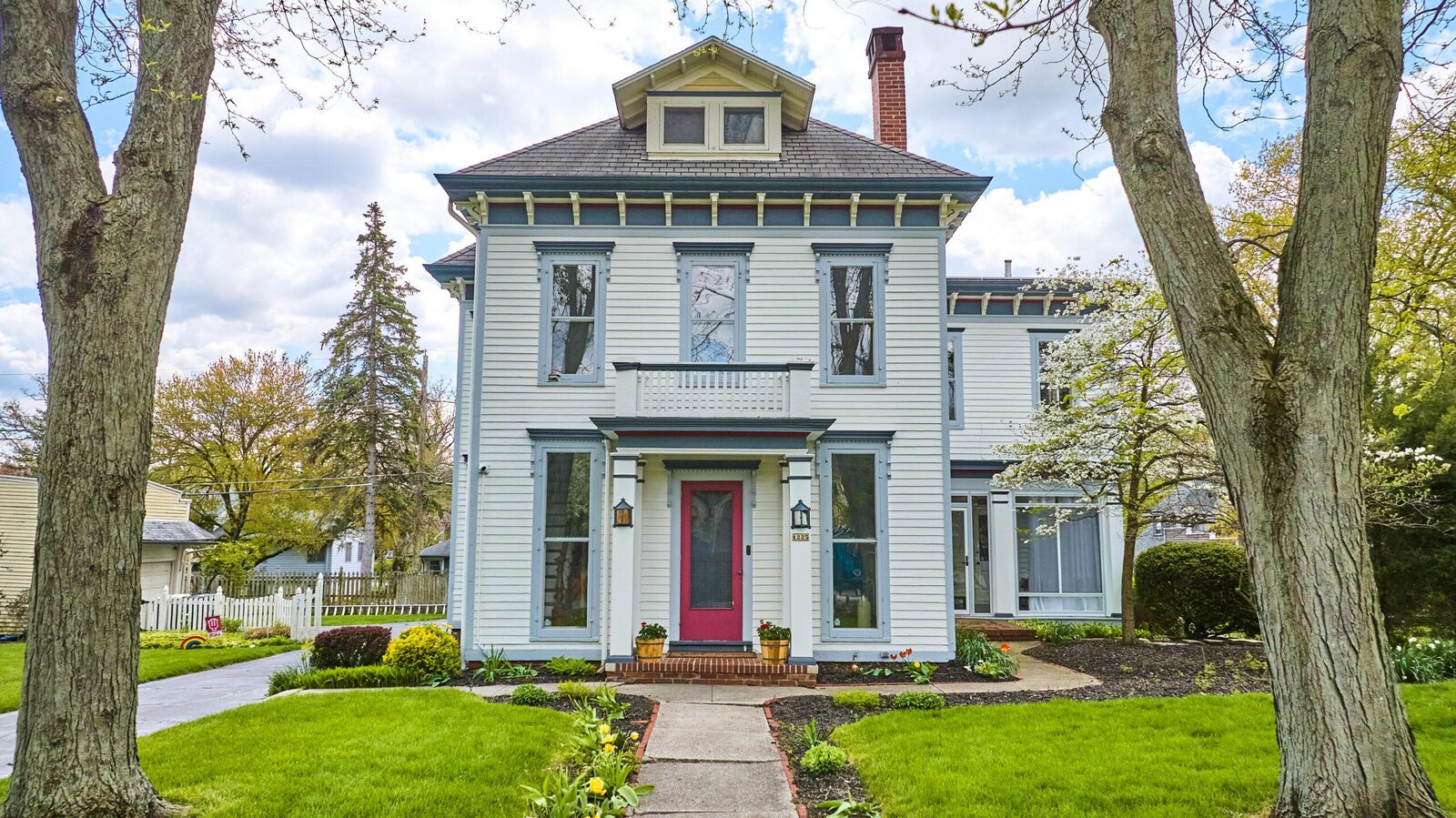 The front entrance of a house