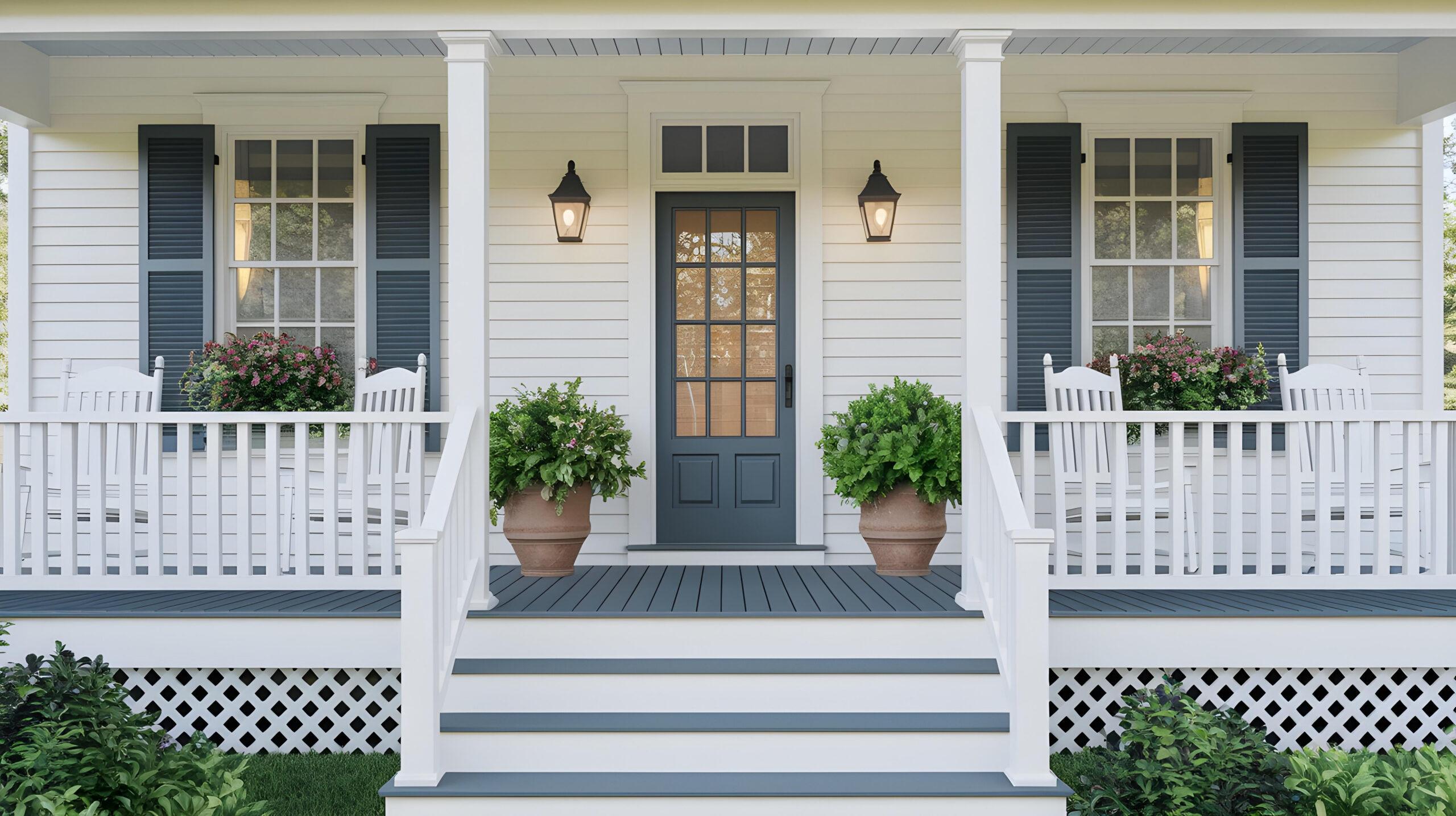 The front entrance of a house