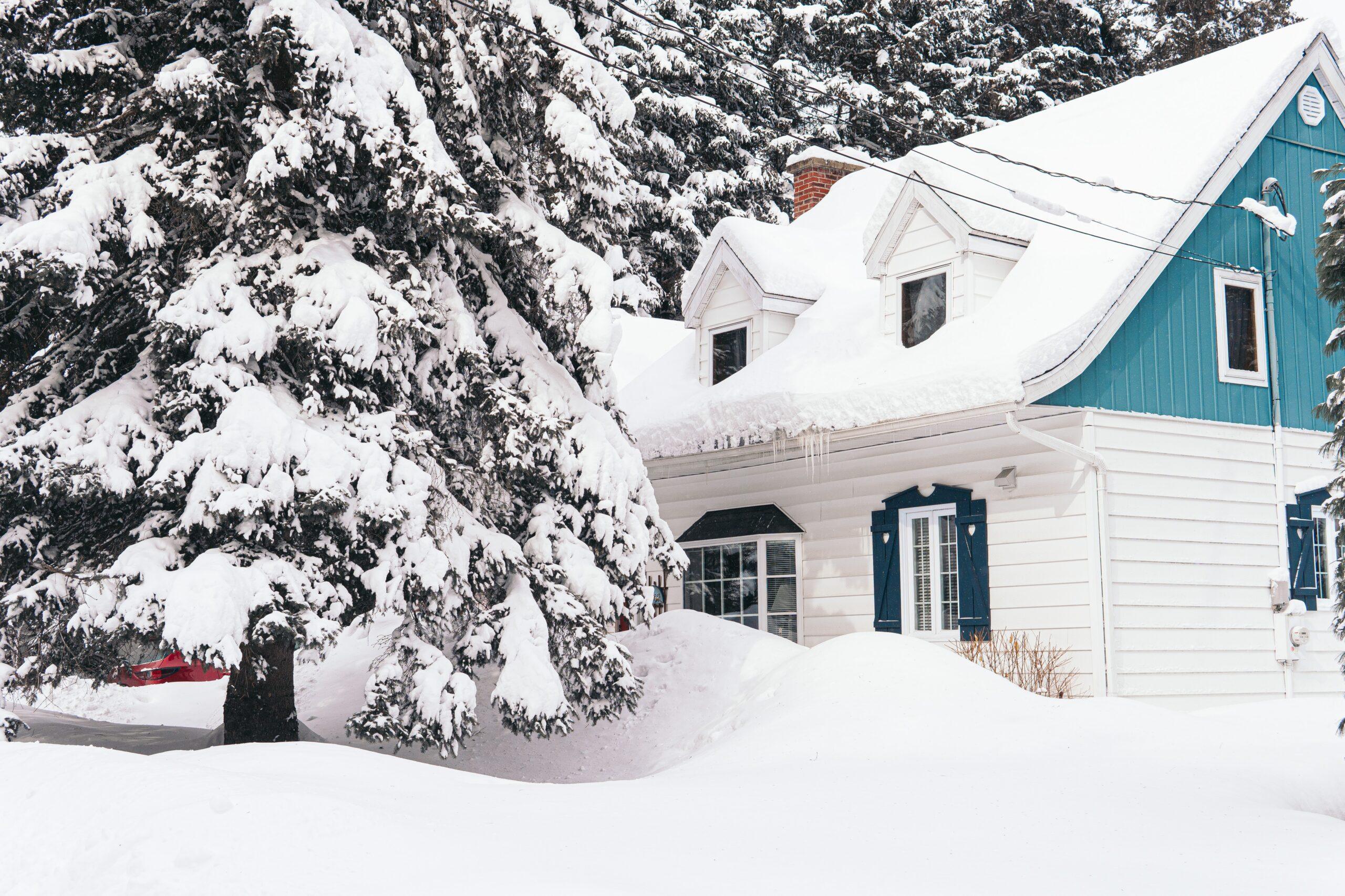 A single family home in winter