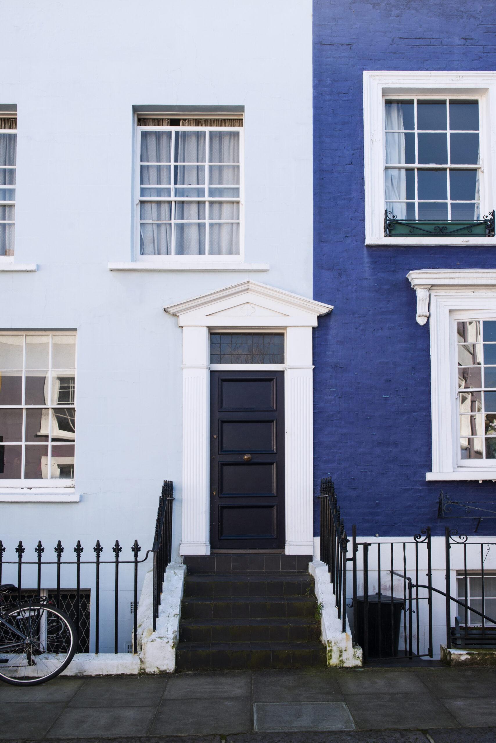 The front entrance of a house