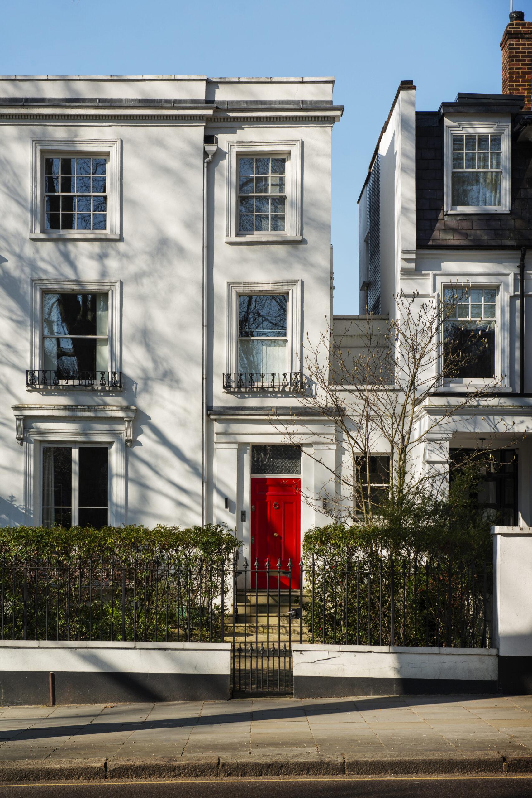 The front entrance of a house