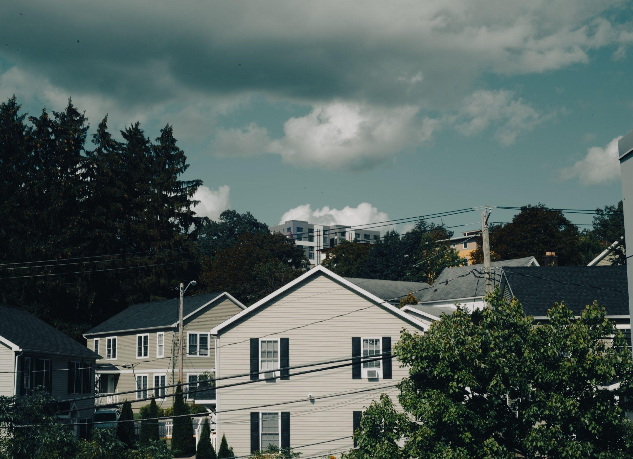 A home on a tree lined street