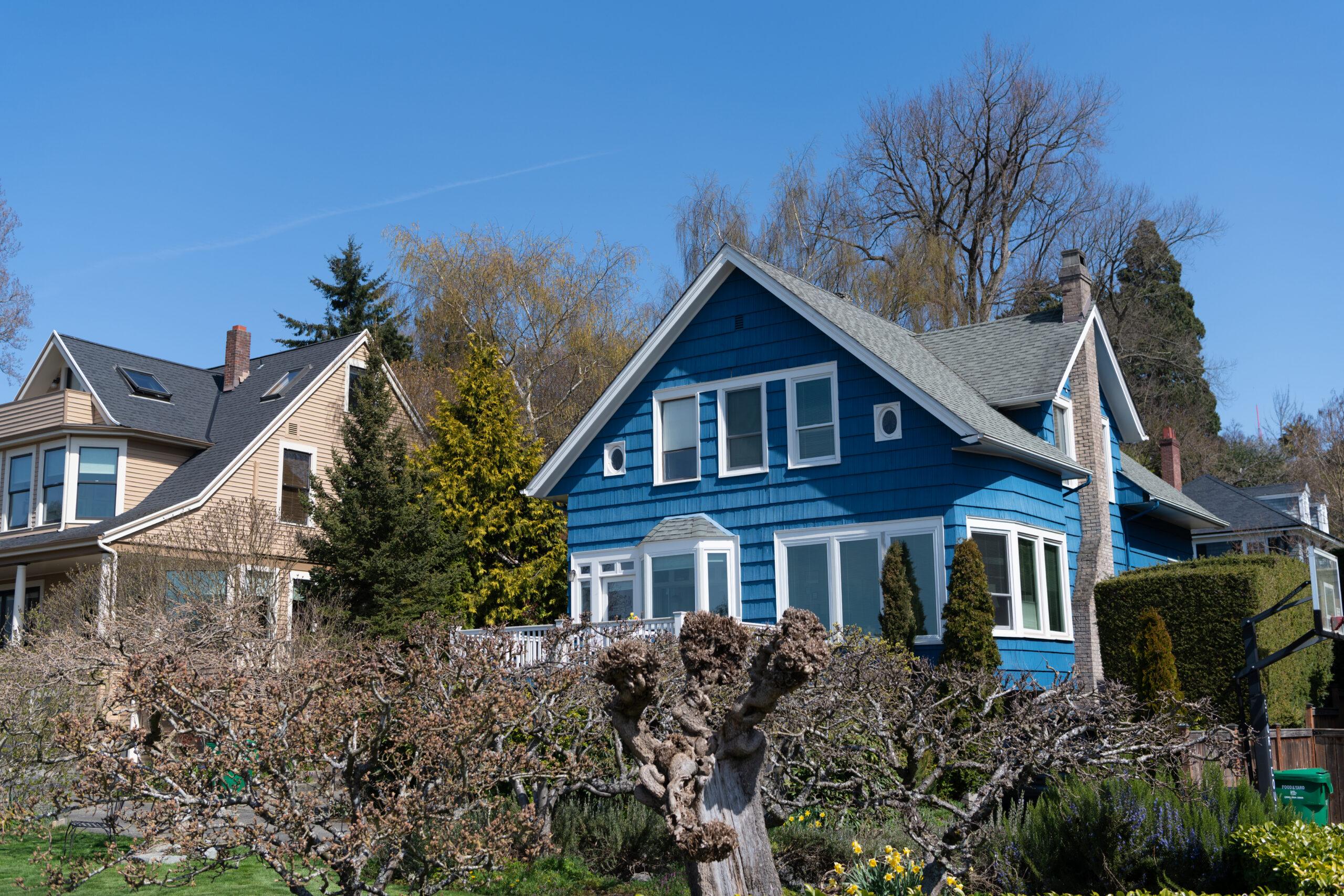 A rural cottage among trees