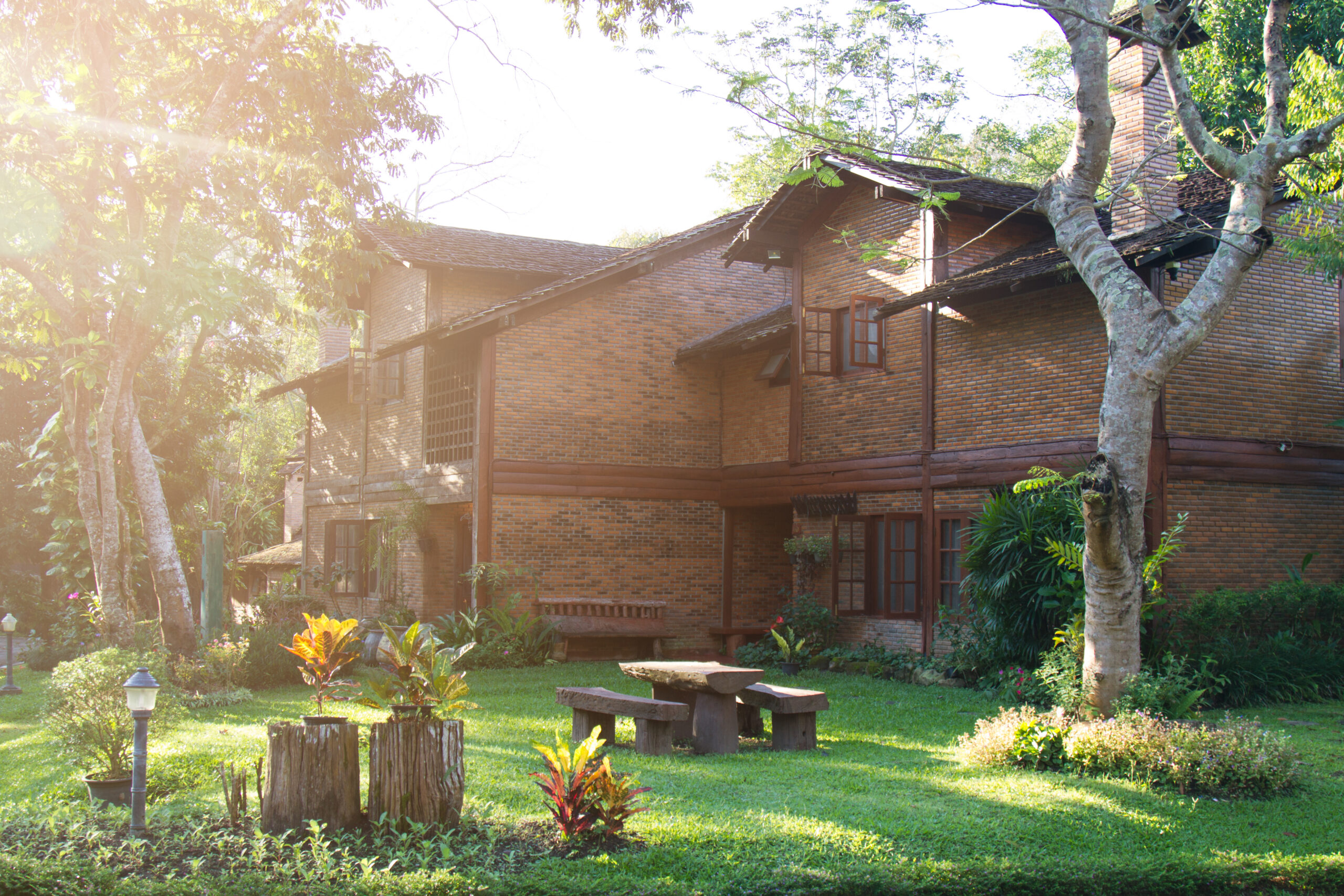 A brick residential building