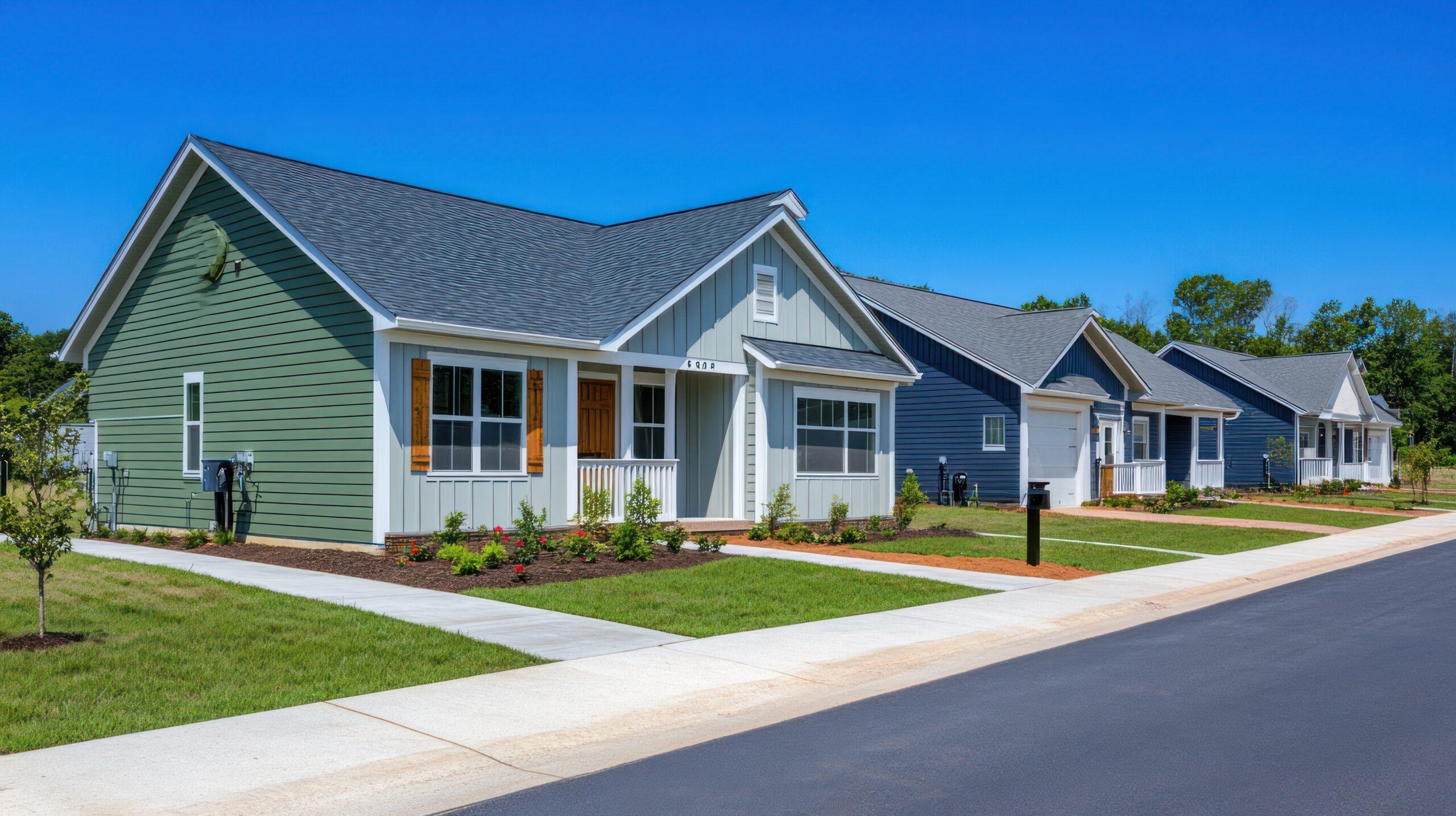 Suburban houses in a residential development