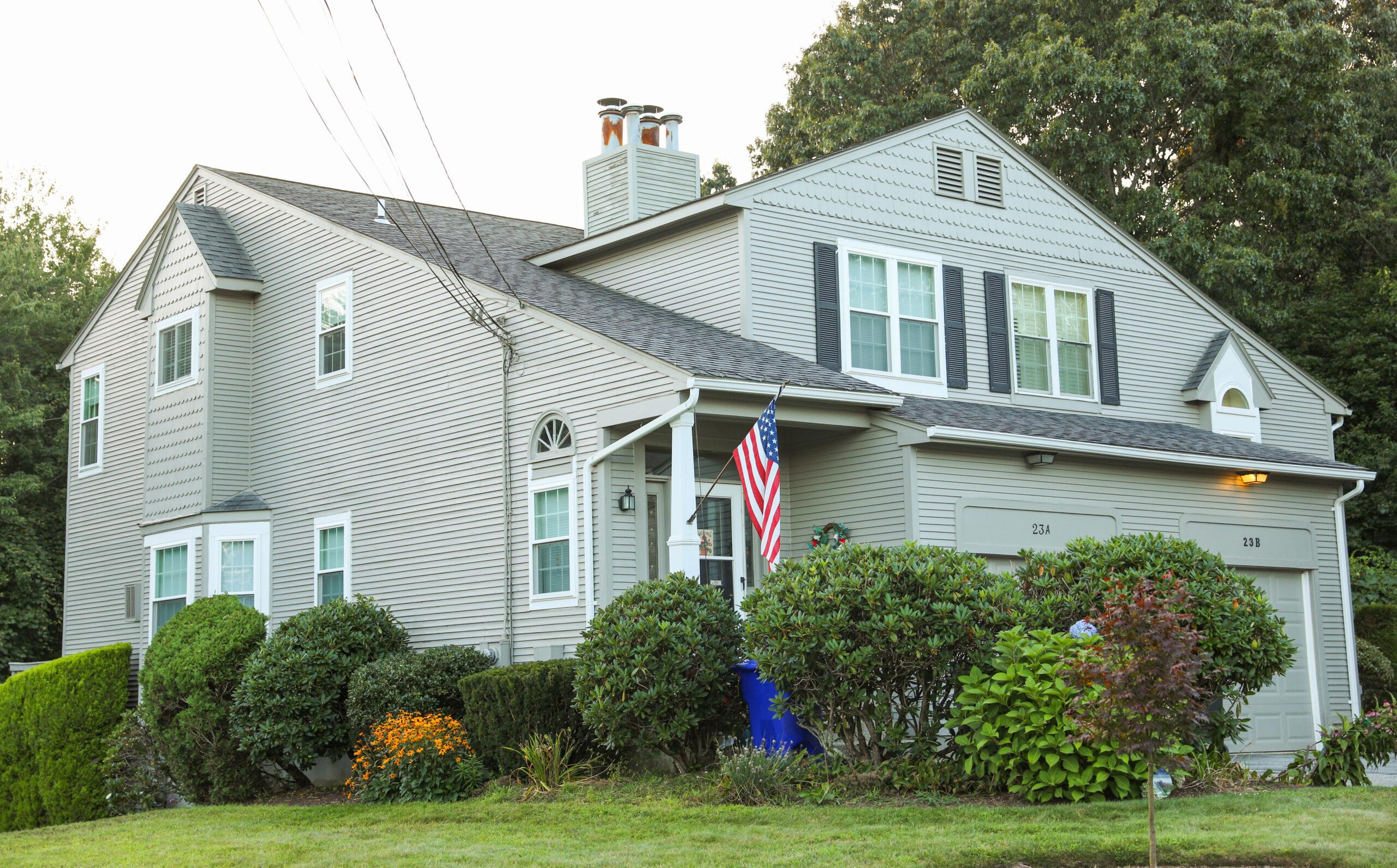 Suburban houses in a residential development