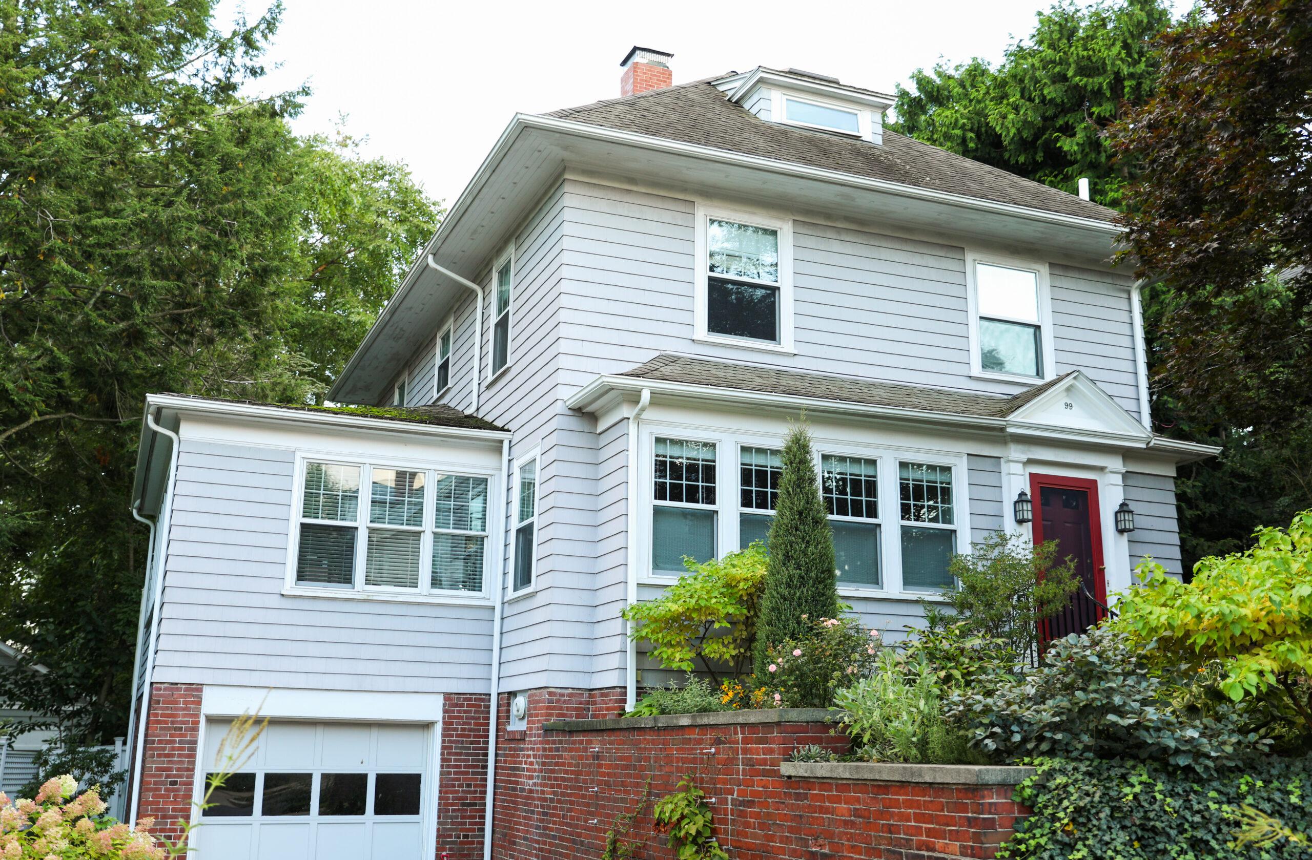 Suburban houses in a residential development